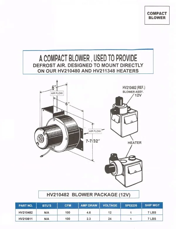 24v Blower Assembly (Evans) HV210611 - Image 2
