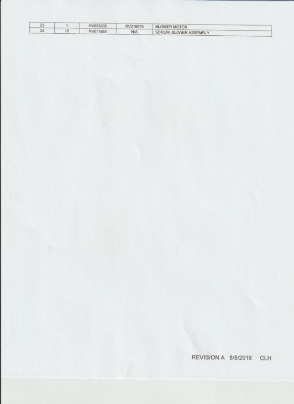 Evans Spec Sheet RV213282 & RV202033 - Image 2