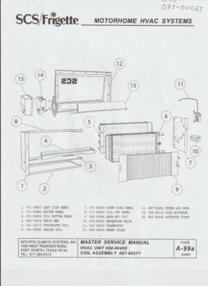 Victory spec sheet HVAC unit 090-00459